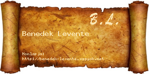 Benedek Levente névjegykártya