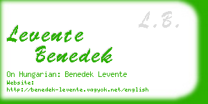 levente benedek business card